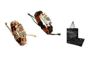 Браслеты из коровьей кожи с хлопково-льняной смесью unisex US8ACC