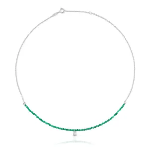 Колье Tous Bold Bear Treated Chalcedony, серебро/зеленый