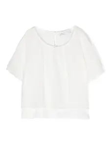 Блузка с круглым вырезом Monnalisa, белый