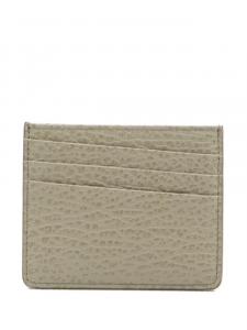 Кожаный держатель карт Maison Margiela с четырьмя стежками, серый