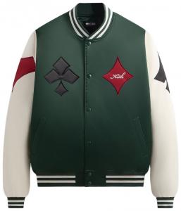 Куртка Kith x Batman Joker Satin Bomber Jacket 'Ivy Green', зеленый