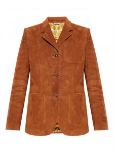 Замшевый блейзер Versace, коричневый
