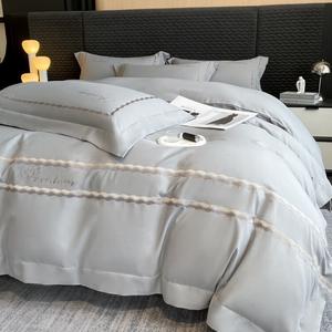 LUOLAI HOME Комплект постельного белья, 180 см, 4 предмета, простыня на резинке, пододеяльник, наволочки