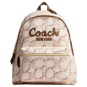 Большой женский рюкзак из ткани карго натуральный COACH