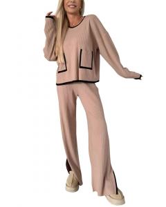 Комплект ESEA из 2 предметов: свитер и брюки Esea, коричневый