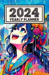 Rainy Reverie 2024: A Vivid 5x8 Weekly Planner with a Manga-Inspired Cover of a Girl Embracing the Rain (Independently published)