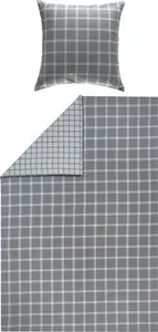 Двустороннее постельное белье серое 1x 155x220 см + 1x 80x80 см Erwin Müller