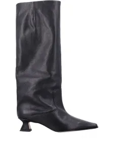 Женские сапоги Miista кожаные с острым носком, черный