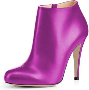 Женские модные ботильоны FSJ с заостренным носком, на высоком каблуке-стилетто, удобные ботинки с боковой молнией, размеры США 4-15, Fuchsia/Pu