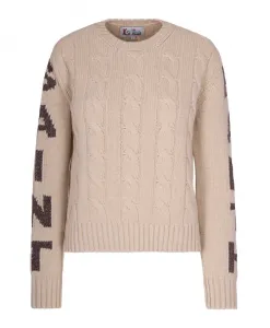 Свитер с круглым вырезом и косами Mc2 Saint Barth, бежевый