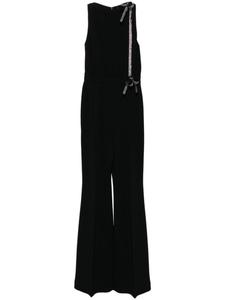 Комбинезон с хрустальным бантом Elie Saab, черный