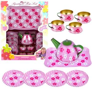 Розовый цветочный чайный сервиз, поднос, тарелки, чашки, кухонный гарнитур Inna marka