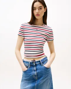 Женская футболка рубчик облегающая Tommy Jeans, многоцветный