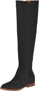 Женские сапоги FOWT с заостренным носком до колена, на плоской подошве, с боковой молнией, теплые осенне-зимние, размер 4-16 US, Black