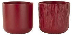 Цветочный горшок J-LINE Gen, 21x21x21 см, красный