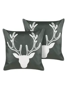Декоративная подушка Beliani 2er Set Deko BICOCCA, цвет grün/weiß