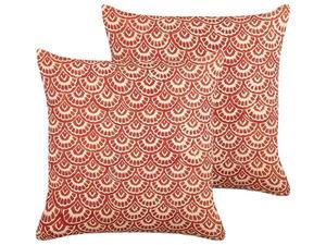 Декоративная подушка Beliani RHUS 2 шт, 45x45x45 см цвет creme/rot/weiß