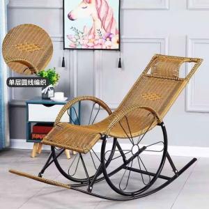 FANCYCHIC Кресло-качалка из ротанга для дома с колесиками, золотая круглая линия, в комплекте маска для сна