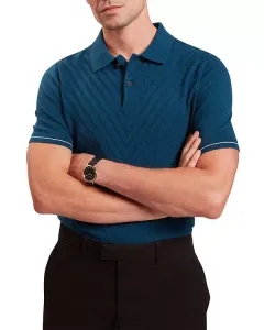 Рубашка-Поло Chapal с шевронной вышивкой Ted Baker, синий