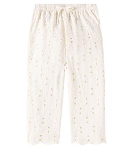 Брюки Creta из смесового хлопка с вышивкой The New Society, Macadamia