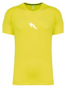 Футболка спортивная беговая кроссовка флуоресцентно-желтого цвета F4NT4STIC