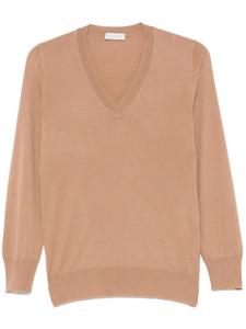 Свитер с V-образным вырезом Le Tricot Perugia, коричневый