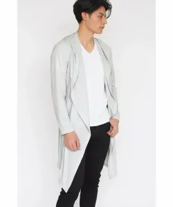 Кардиган с капюшоном и драпировкой Tornado Mart, цвет Light Gray