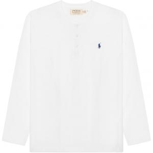 Пуговичная длинная футболка Polo Ralph Lauren, Белая