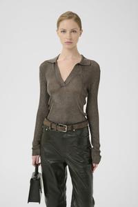 Джемпер Gestuz GZSILVI POLO , Warm Grey Metallic/Grey