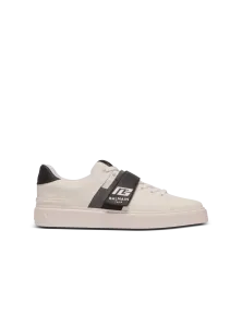 Кроссовки B-Court из телячьей кожи с язычком PB Balmain, белый