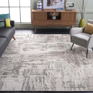 Ковер SAFAVIEH, 244 x 305 см, - коллекция Bedford - большой - серый и антрацитовый, ручной работы из шерсти и вискозы, идеально для гостиной, спальни, офиса, столовой (BFD101H)