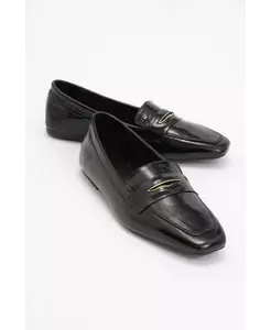 Иридесса Кожаные Лоферы на Плоской Подошве (Женщины) Forever & Always Shoes, черный