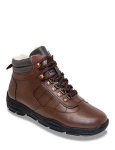 Водонепроницаемые кожаные ботинки на подкладке из шерпы с боковой молнией Pegasus, коричневый