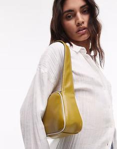 Сумка через плечо Topshop Stacy зеленого цвета с белой окантовкой