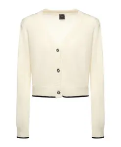 Пуловер из мериносовой шерсти и кашемира с ребристыми манжетами. Pinko, белый