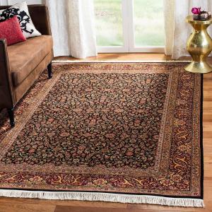 Ковер SAFAVIEH, 183 x 275 см, Royal Kerman Collection, Black & Red, ручной работы из традиционной шерсти, идеально подходит для помещений с высокой проходимостью в гостиной, спальне (RK31A)