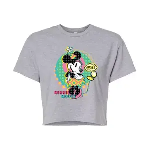 Милая укороченная футболка с принтом Минни Маус для юниоров Disney, серый