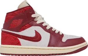 Кроссовки Wmns Air Jordan 1 Mid SE Lift Up, красный