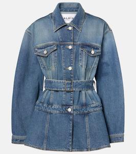 Джинсовая куртка с баской Alaïa, Bleu Vintage
