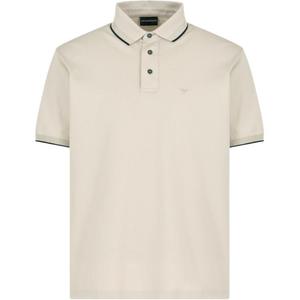 Растягивающаяся пике-поло с микро-вышивкой Eagle EMPORIO ARMANI, Light Umber