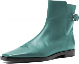 Женские балетки с закрытым носком, с ремешком и пряжкой на щиколотке, низкий каблук, короткие ботильоны, офисная деловая обувь, размеры 4-16 US Wo wagas, Cyan