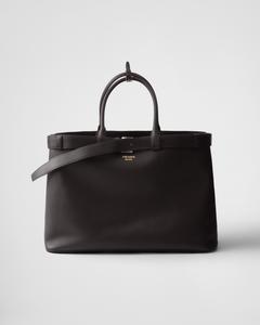 Сумка Prada Buckle из кожи с ремнем, коричневый