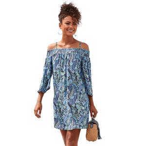 Женское платье с принтом на одно плечо Lascana, Blue Multicolor