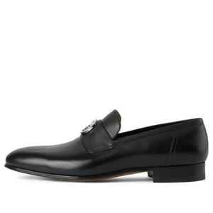 Кроссовки interlocking g loafer 'black leather' Gucci, черный