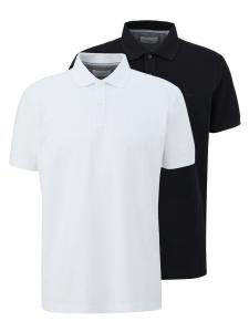 s.Oliver Футболка 'Basic' в крапчатом черном цвете