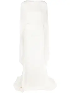 Длинное платье с кейпом Talbot Runhof, белый