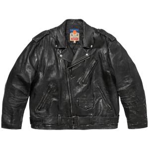 Куртка Supreme x blackmeans Painted Leather Motorcycle Jacket, черный