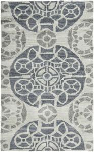 Ковер SAFAVIEH, 61 x 92 см, Wyndham Collection, Silver & Blue, ручной работы из современной шерсти, идеален для помещений с высокой проходимостью: прихожая, гостиная, спальня (WYD376G)