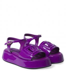 DG лаковые сандалии на платформе Dolce&Gabbana Kids, Viola Brillante 1