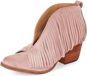 Женские западные ботильоны YDN с кисточками, круглый носок, каблук-блок, замшевые, ретро, размер 4-15 US, Helles Pink